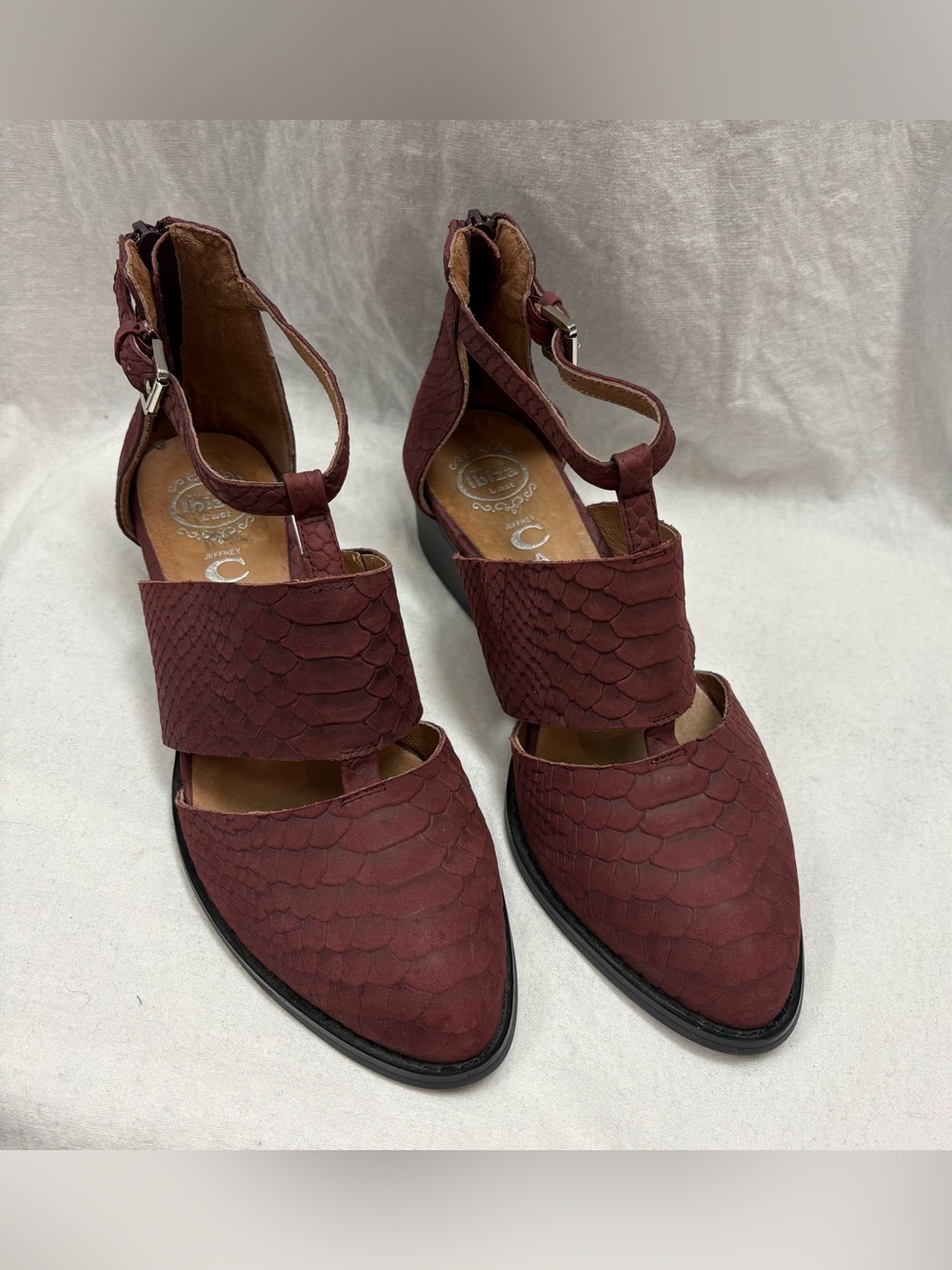 Jeffrey Campbell Carina Burgundy Leather Cutout Booites 8
